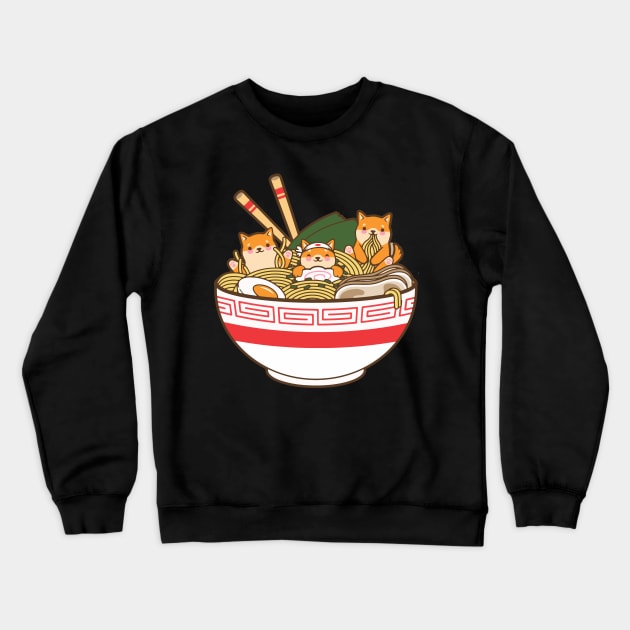 Kawaii Japanese Anime Soup Bowl Otaku Fan Cute Corgi Ramen Crewneck Sweatshirt by jodotodesign